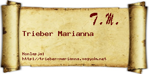 Trieber Marianna névjegykártya